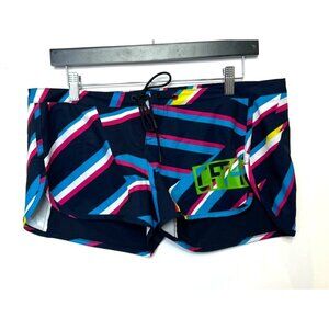 Reebok Play Dry CrossFit Performance Board Shorts Multicolor Stripes Medium